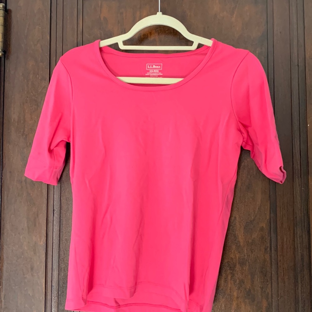 LLBean Azalea jewel neck ballerina tee